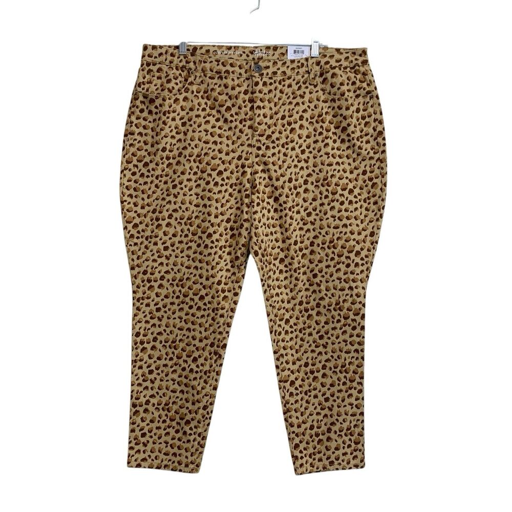 Style & Co Ankle Jeans Skinny Curvy Fit Womens Sz 20WP Animal Print Mid Rise NWT